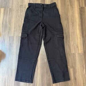 Aritzia Wilfred Free Women's Modern High Waist Cargo Pants Black Size 6 Relaxed